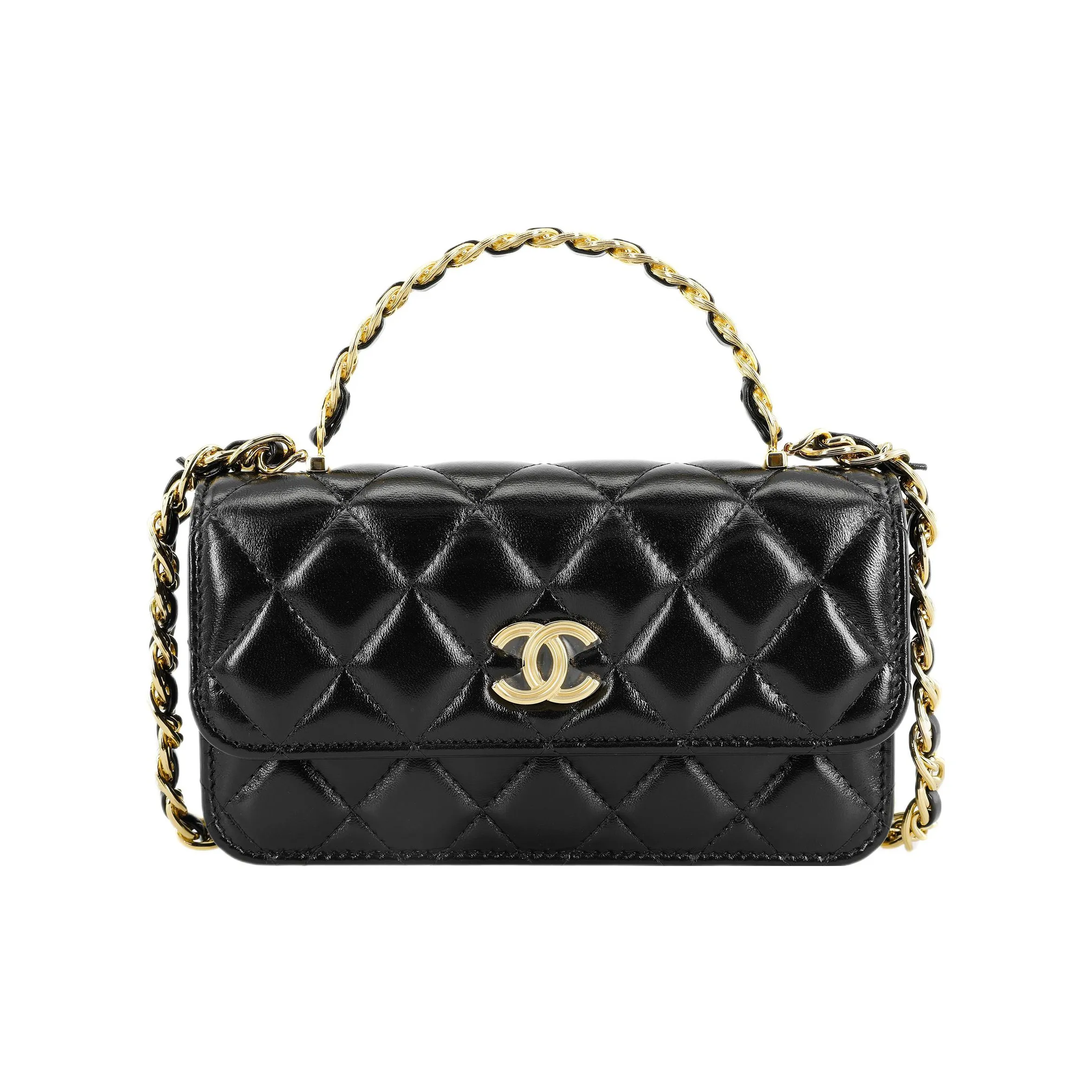 CHANEL Classic Flap CF Lambskin Shoulder Bag, Crossbody Bag Regular Women's Black
