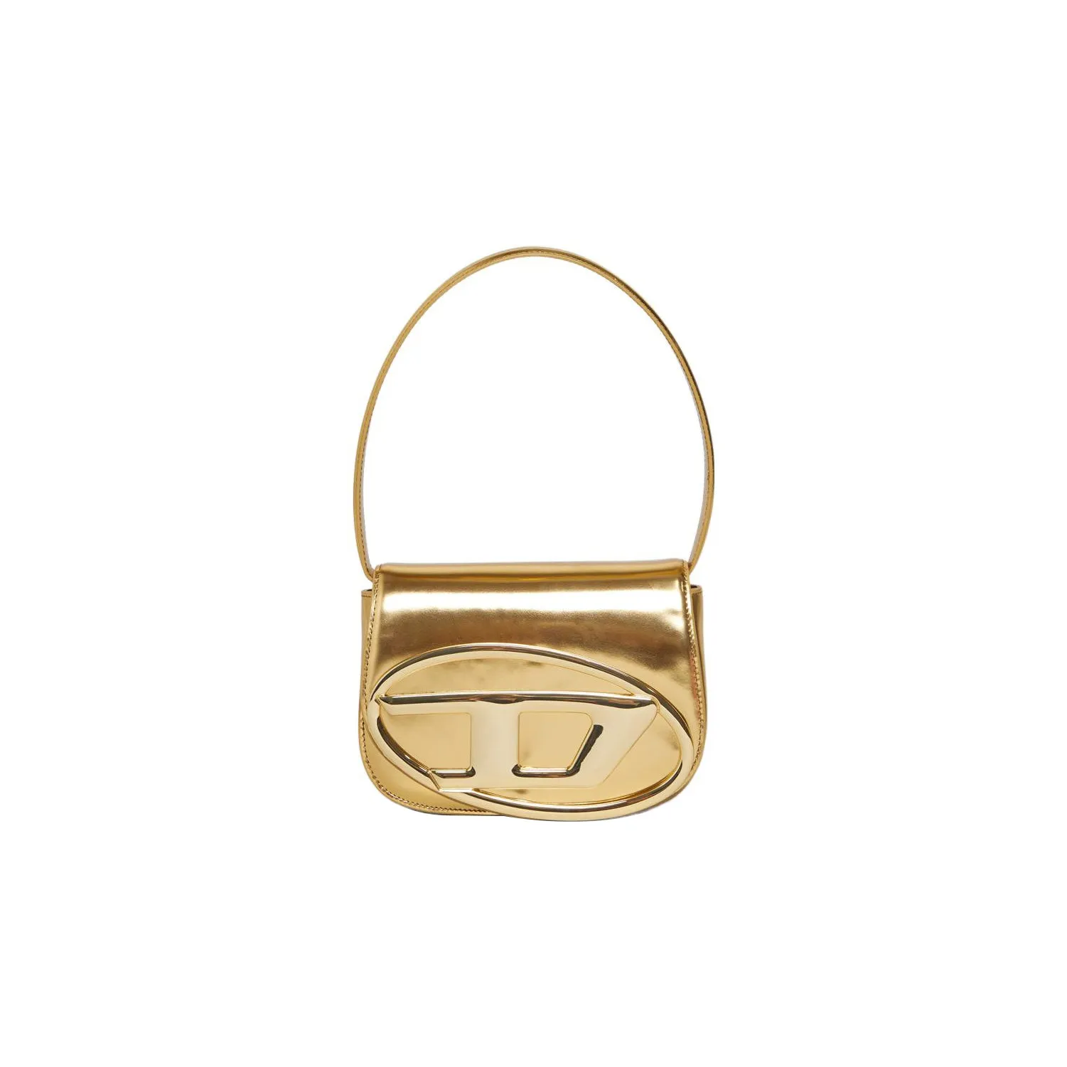 DIESEL Cow Leather Shoulder Bag, Crossbody Bag, Handbag Large Size Women's Gold