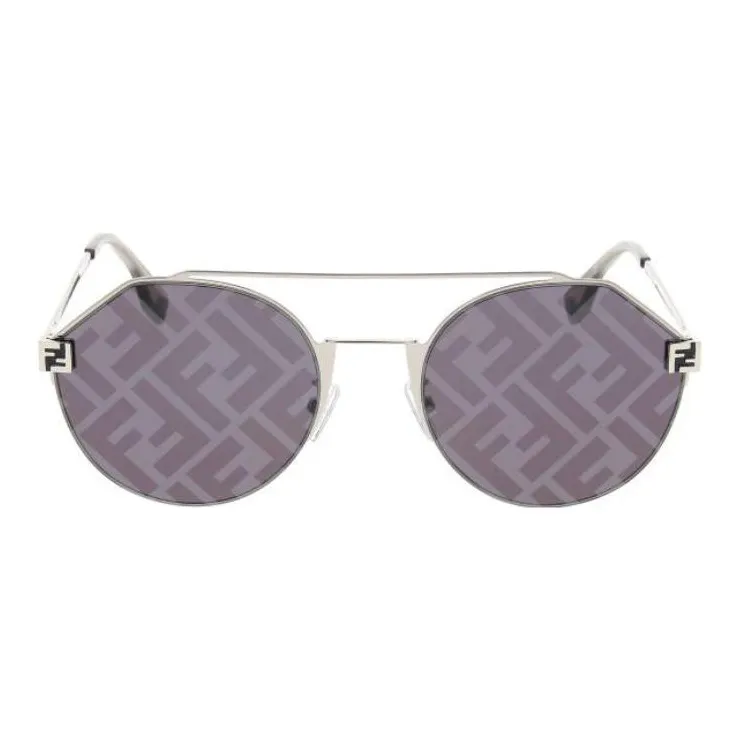 FENDI Сплав Aviator Солнцезащитные очки Унисекс Серебряный