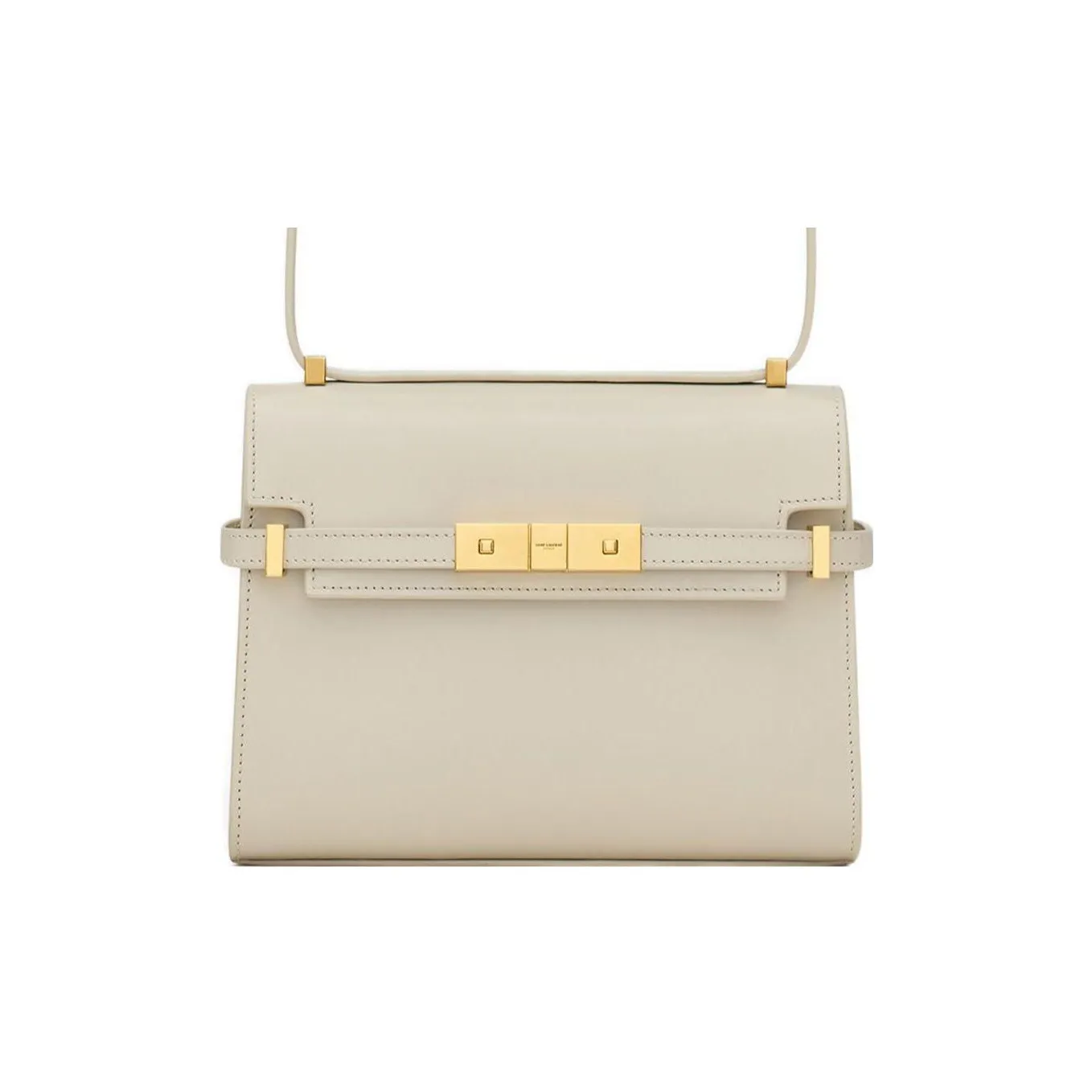 SAINT LAURENT SL MANHATTAN Cow Leather Shoulder Bag, Crossbody Bag Mini Women's Vintage White