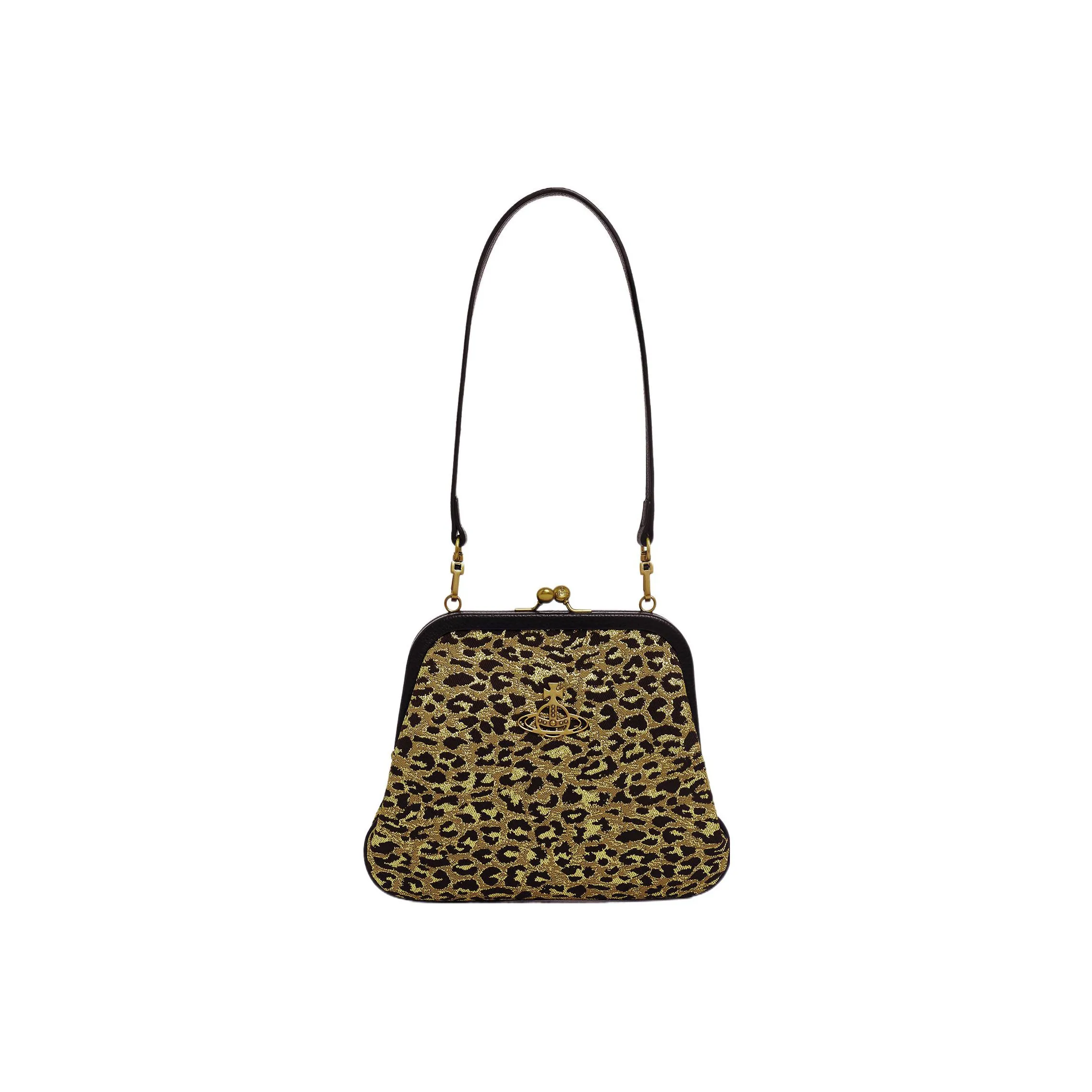 Vivienne Westwood Polyester Blended With Polyamide Portable One Shoulder Clutch Women's Leopard Print