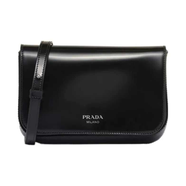 prada T-shirt Leather Shoulder Bag, Crossbody Bag Mini Men's Black