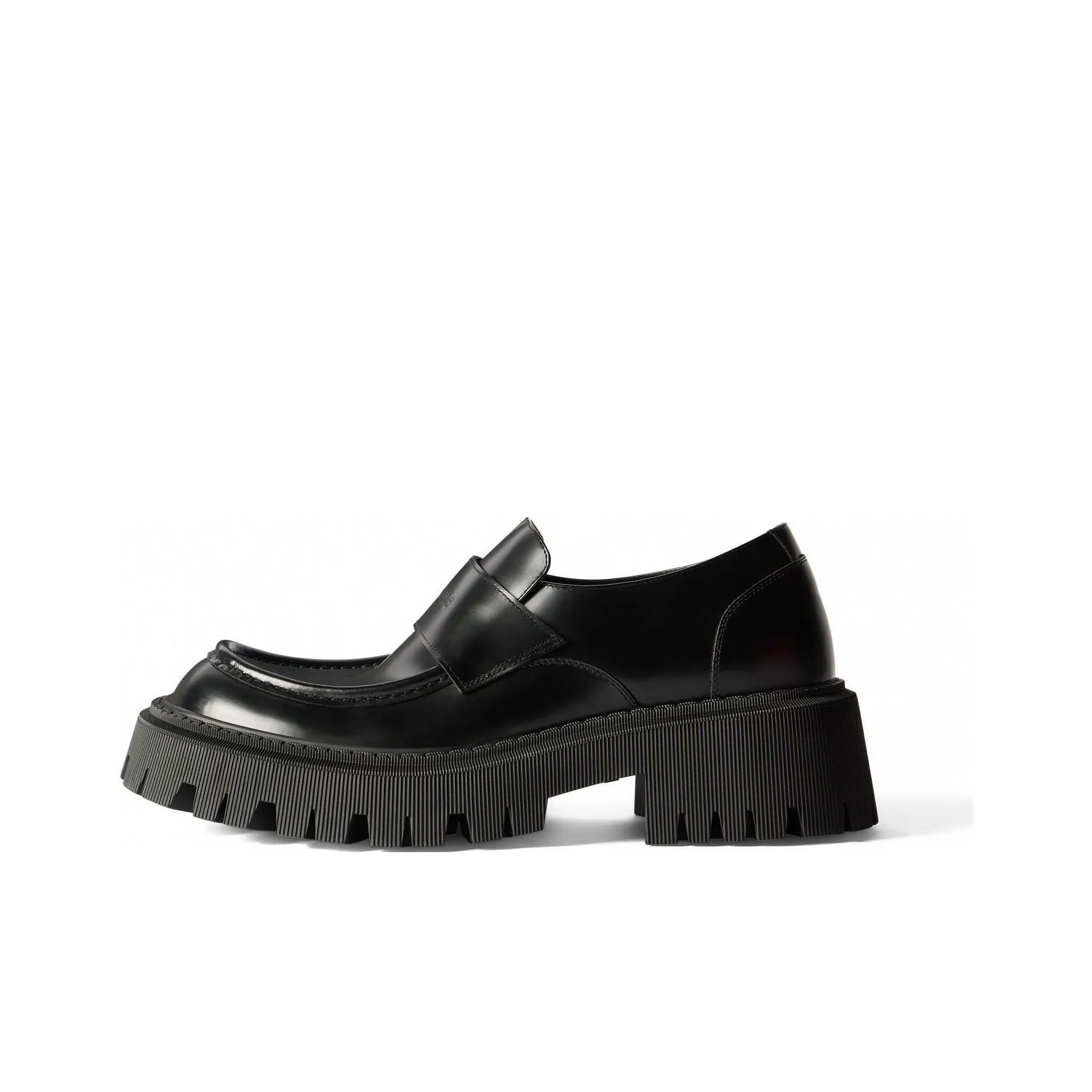 Balenciaga Tractor Loafer Shoes 'Black Smooth Calfskin'