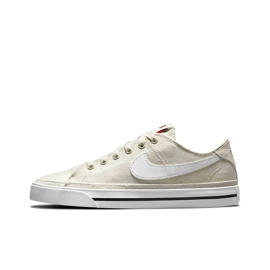 Nike Court Legacy Холст Bottom Resistant Амортизация Устойчивый к истиранию Легкий Низкий Топ Скейтбординг Кроссовки Женские Экрю