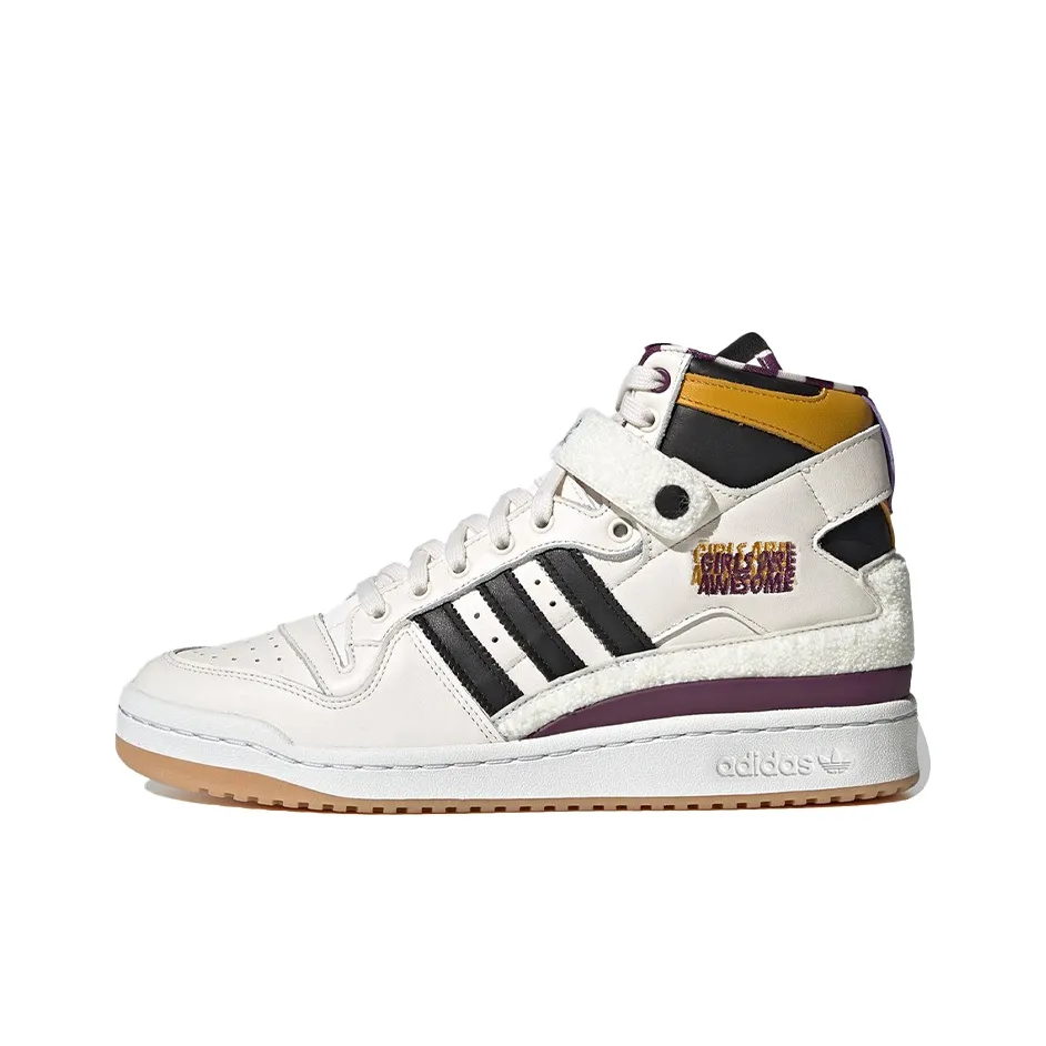 Girls Are Awesome x Adidas Originals FORUM 84 Hi High Скейтборд Кроссовки Унисекс Белый Желтый Черный