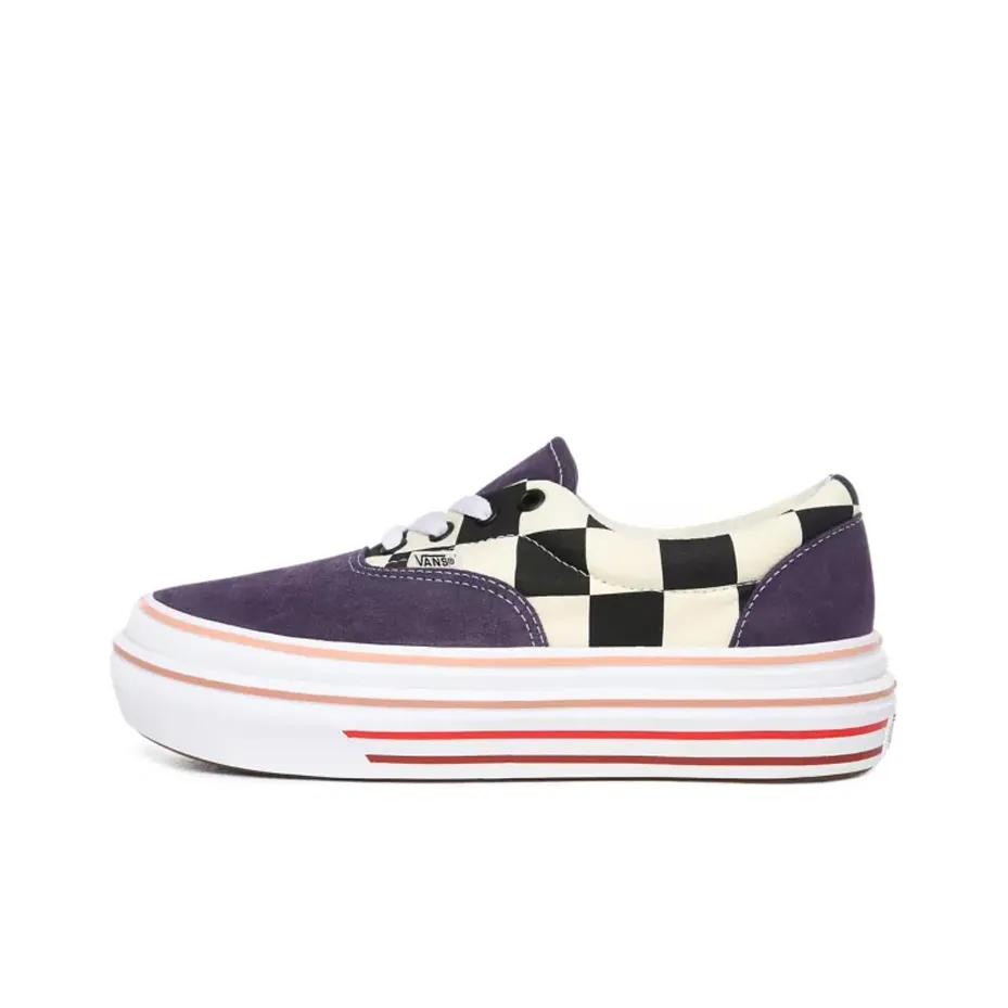 Vans Era Low Top Скейтборд Кроссовки Женские Фиолетовые Шахматный Узор