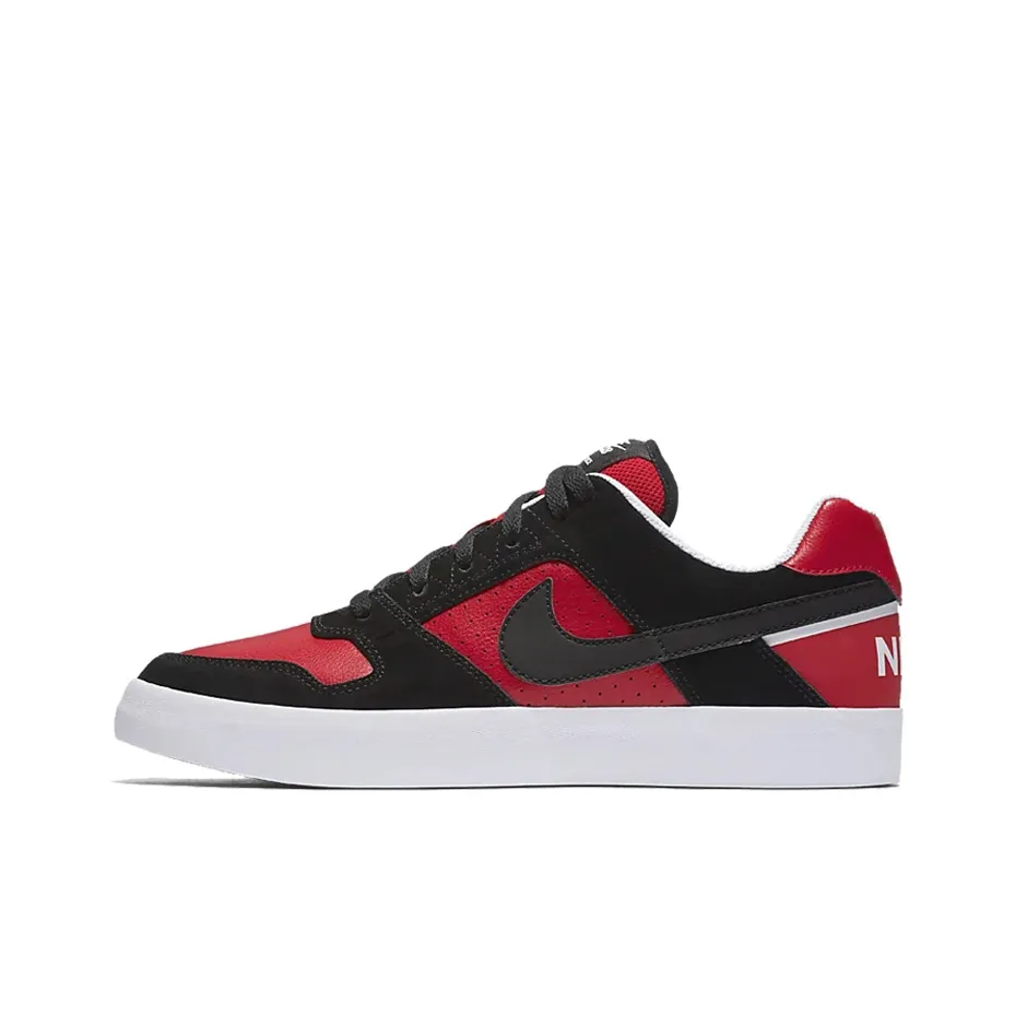Nike SB Delta FORCE VULC Покрытие Slip-Resistant и Abrasion-Resistant Низкие Кроссовки для Скейтбординга Унисекс Черные и Красные