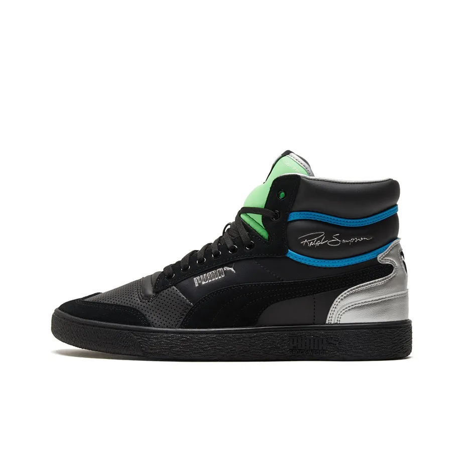 PUMA Ralph Sampson MID Королевский Износостойкий И Легкий MID Топ Скейтборд Кроссовки Унисекс Черный Синий Зеленый