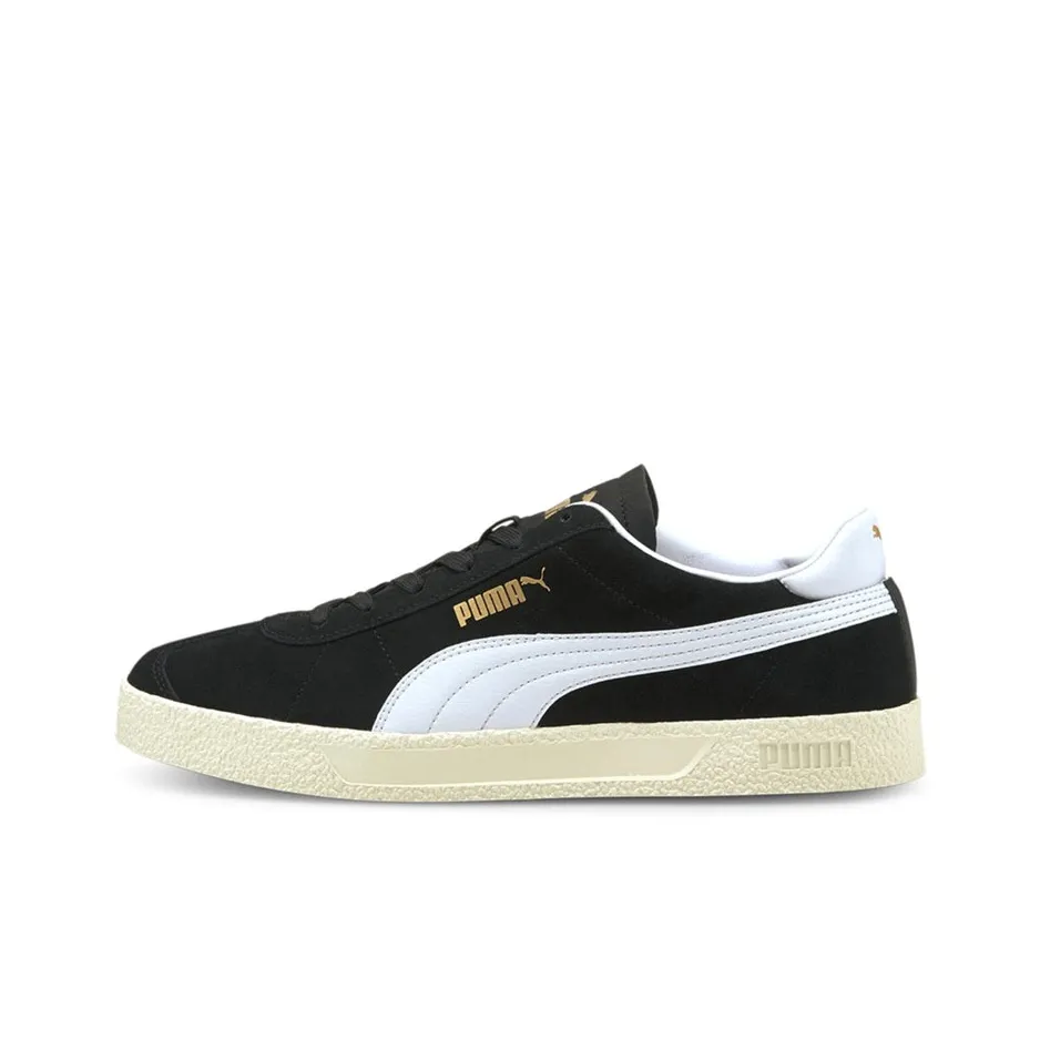 PUMA Club Износостойкий и Легкий Низкий Топ Скейтборд Кроссовки Унисекс Черный Белый