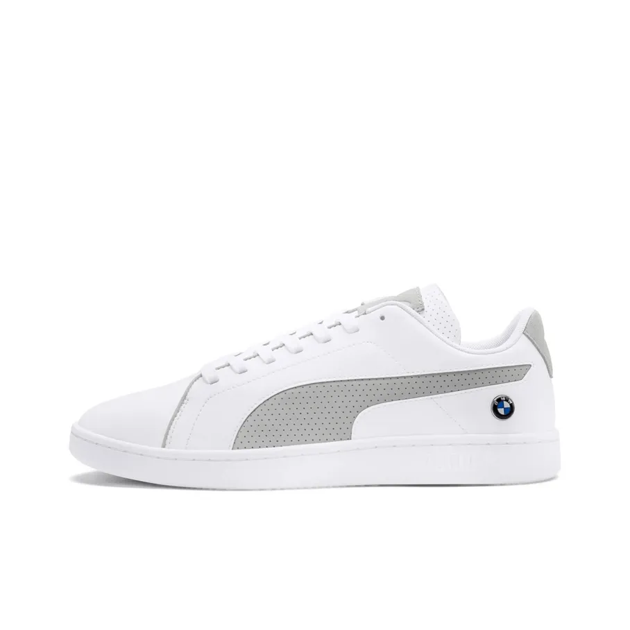 PUMA Smash v2 BMW M Low Топ Скейтборд Кроссовки Мужские Белые Серые