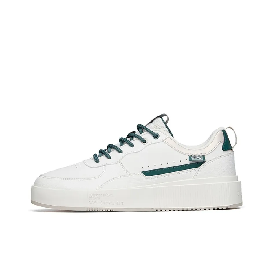 Anta Milk Cap Slip Resistant, Abrasion Resistant, Lightweight Low Top Skateboard Shoes Men's White Green