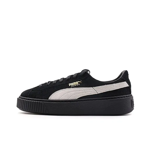 PUMA Suede Platform Core Low Top Скейтборд Кроссовки Женские Черный Белый