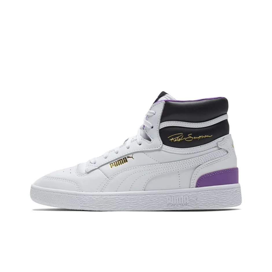 PUMA Ralph Sampson Skateboard Shoes Unisex High Top White/Purple