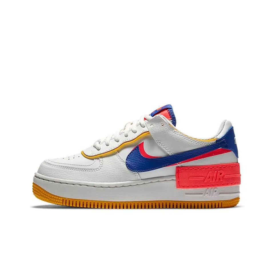 Nike Air Force 1 Shadow Покрытие Slip-Resistant Низкий Топ Скейтборд Кроссовки Женские Белый Синий Красный