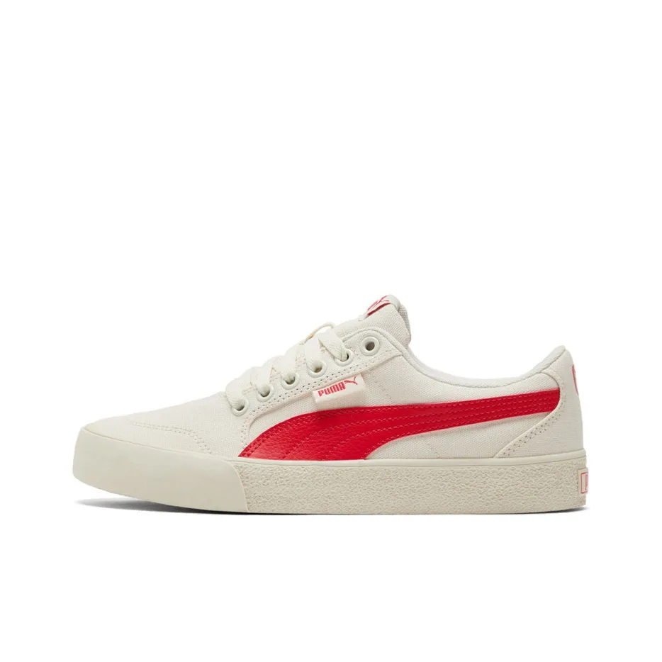 PUMA C SKATE VULC Низкие Кроссовки для Скейтбординга Унисекс Бежевый Белый Красный
