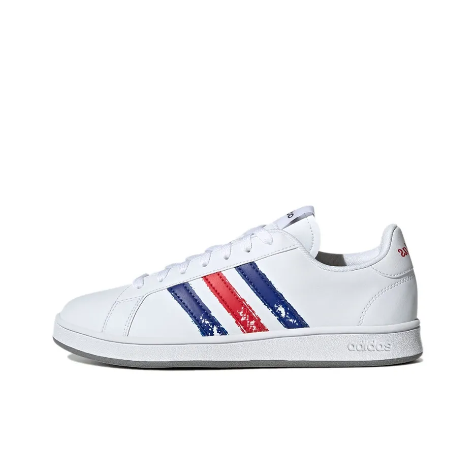 Adidas Grand Court Base Beyond 'Paint Stroke   White Royal Scarlet'