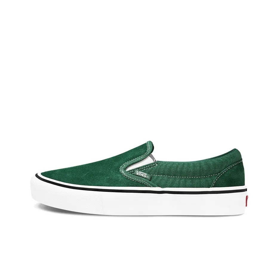 Vans Slip On Series Устойчивые к истиранию Низкие Кроссовки для скейтбординга Унисекс Зеленые