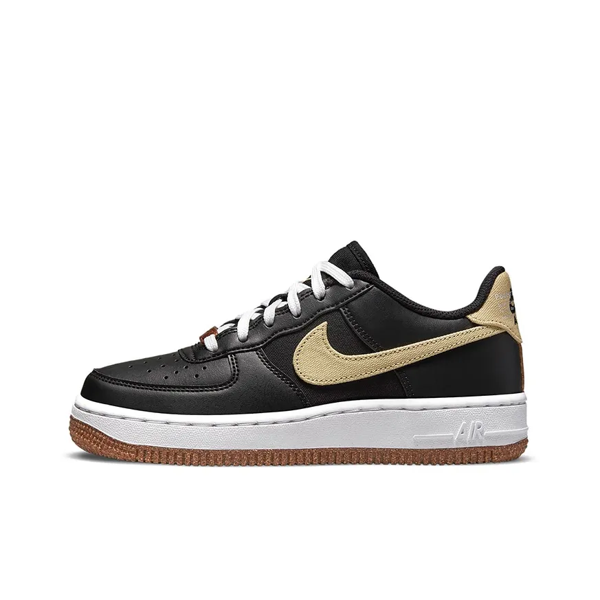 Nike Air Force 1 Slip Resistant Амортизация Устойчивость к истиранию Дышащий Низкий Топ Скейтбординг Кроссовки Женские Черный Коричневый
