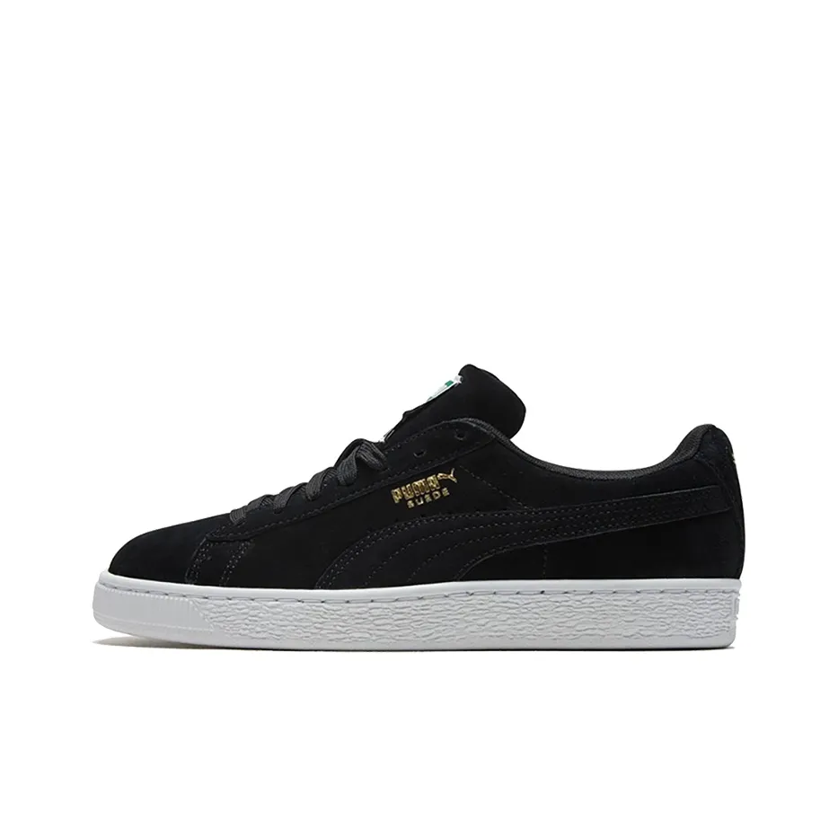 PUMA Suede Series Low Топ Скейтборд Кроссовки Унисекс Черный Золотой