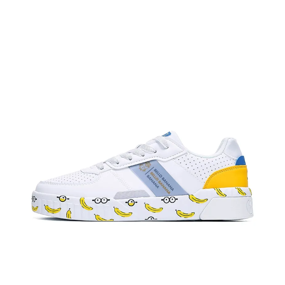 MINIONS x 361° Противоскользящие амортизаторы с устойчивостью к истиранию Низкие кеды для скейтбординга Женские Белые