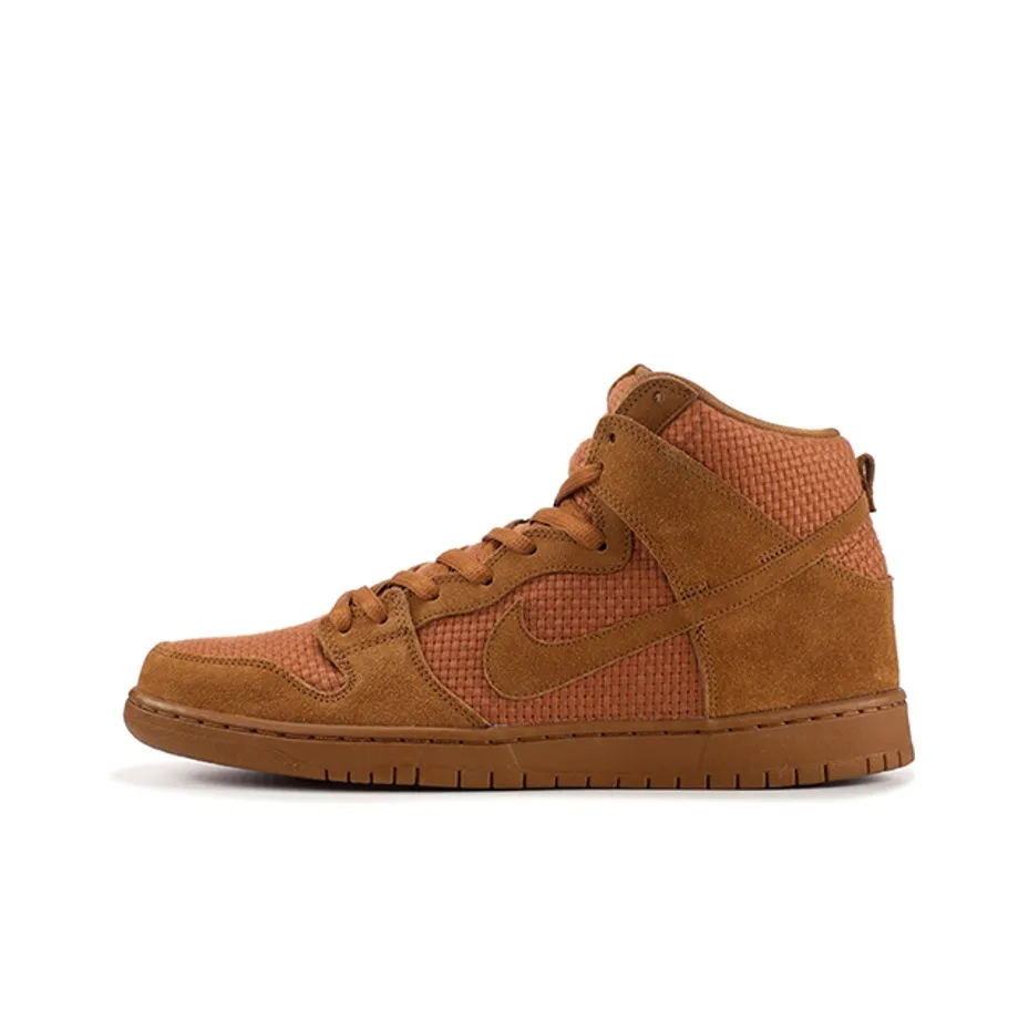 Nike Dunk SB Skateboard Shoes Men High Top Brown