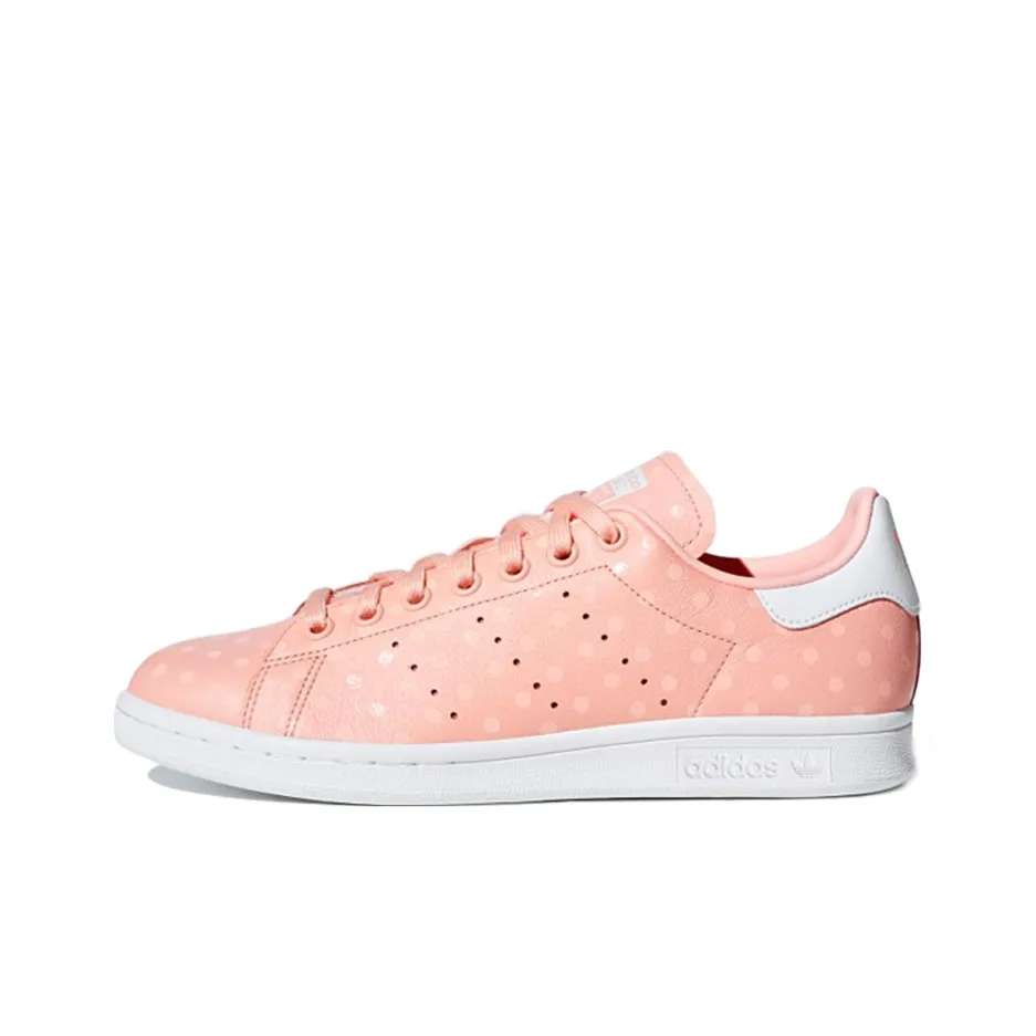 Adidas Originals Stan Smith Slip-Resistant Low Top Скейтборд Кроссовки Женские Кораллово-Розовый Гороховый Узор