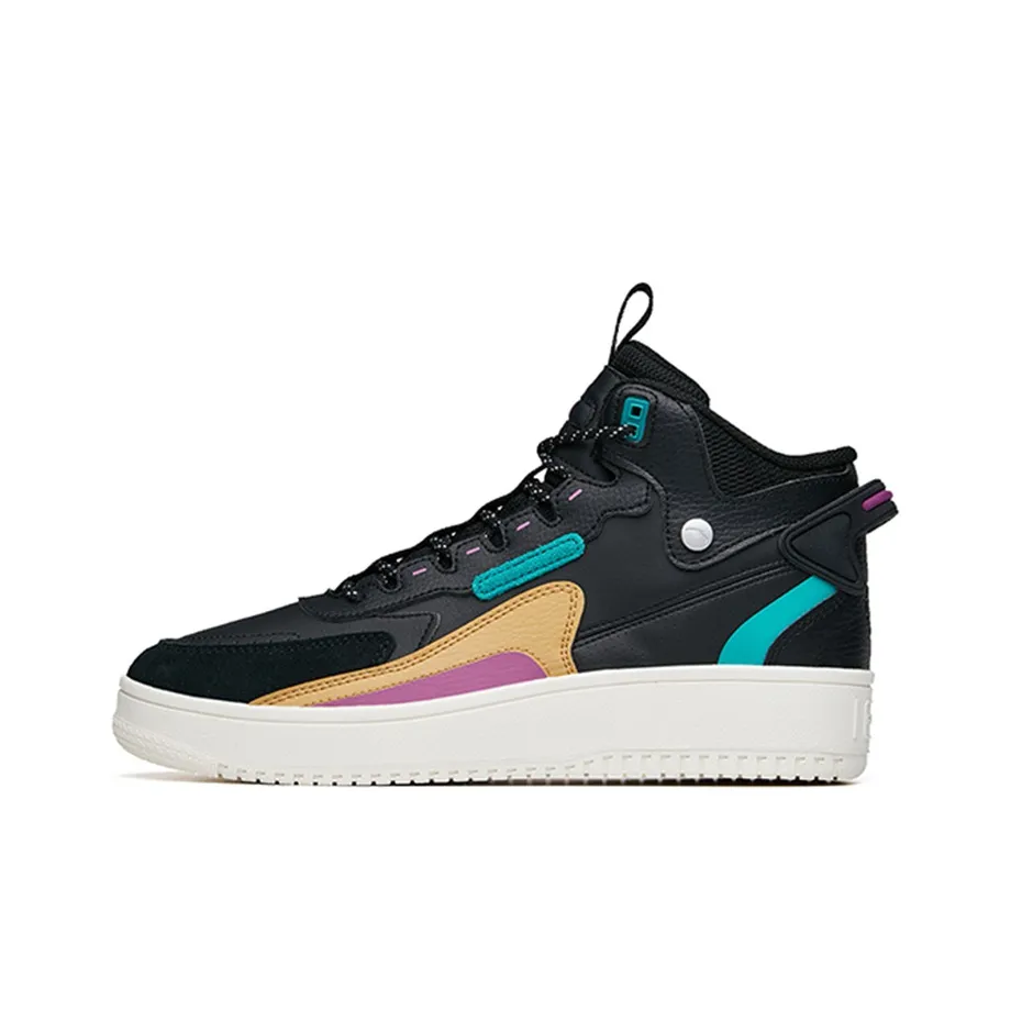 ANTA Покрытие против скольжения амортизация устойчивость к истиранию высокий топ кроссовки для скейтбординга мужской черный зеленый желтый