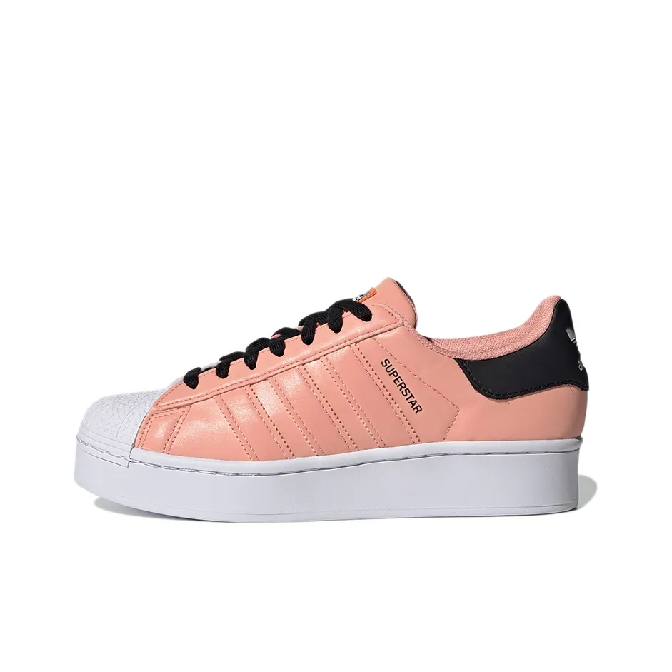 Adidas Originals Superstar Series Skateboard Shoes Women's Low Top Pink Orange