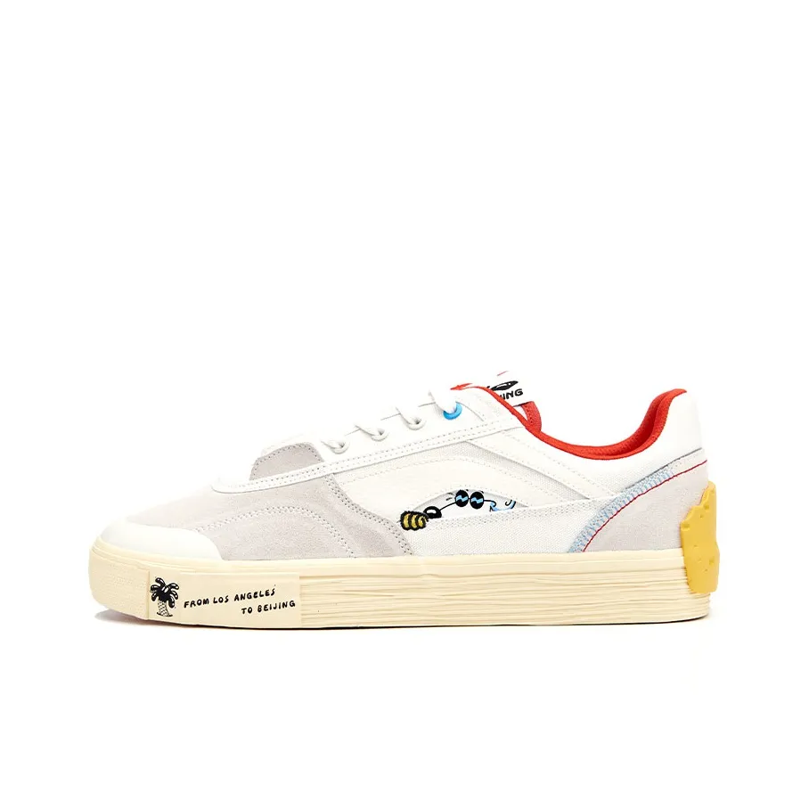 Li Ning Steven Harrington X Ollie Skate Shoes 'White Grey Red' Women's