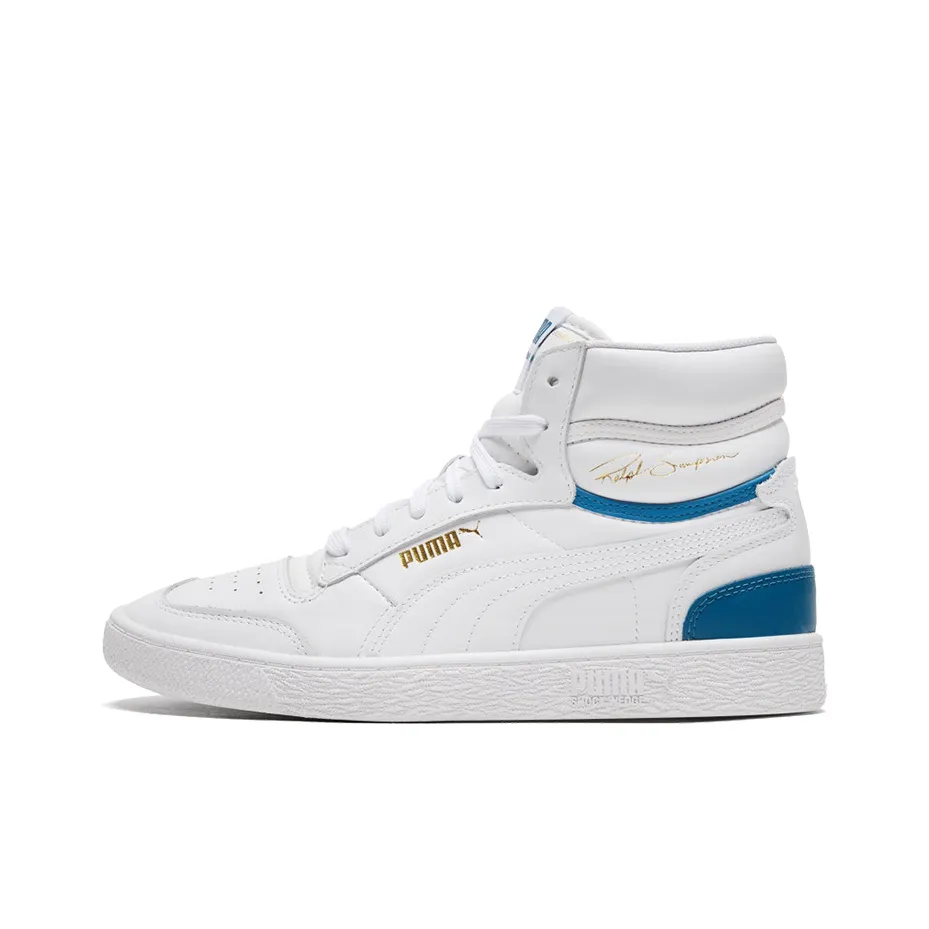 PUMA Ralph Sampson MID Топ Кроссовки для скейтбординга Унисекс Белый Синий Золото
