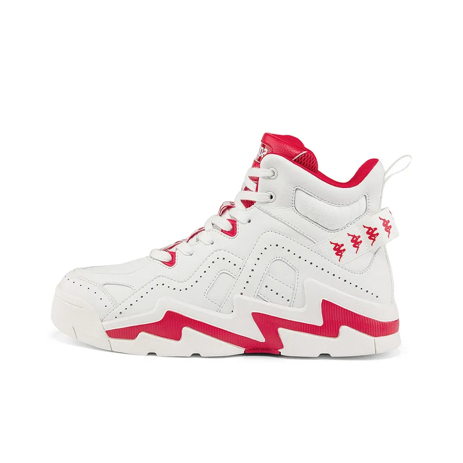 KAPPA Высокие Кроссовки для Скейтбординга Унисекс Белый Вишня Красный