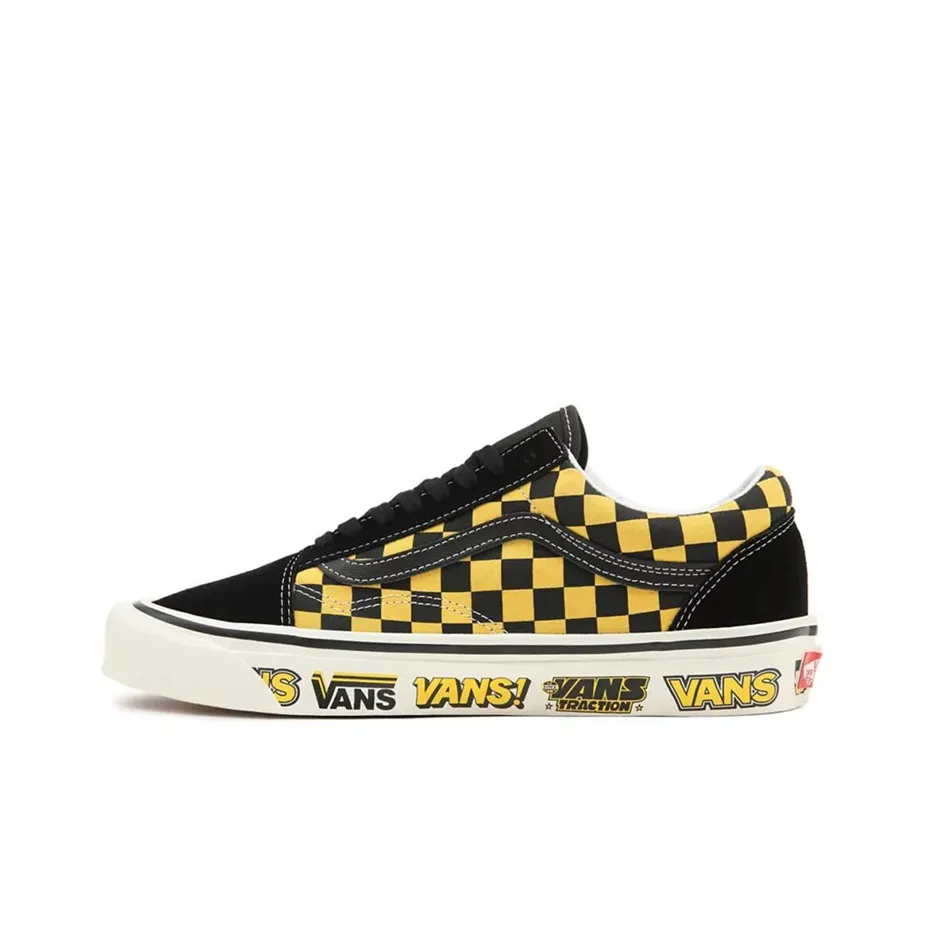Vans Old Skool Collection Anaheim Factory Low Скейтборд Кроссовки Unisex Черный Желтый