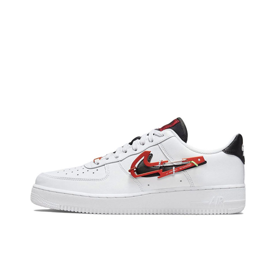 white nike air force red tick