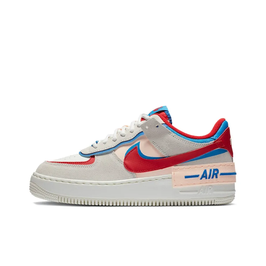 Nike Air Force 1 Shadow Low Топ Скейтборд Кроссовки Женские Серый Красный Синий