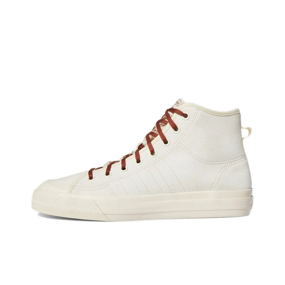 Adidas Originals NIZZA Hi Rf Устойчивые к истиранию Низ Резистентное Покрытие Высокие Кроссовки для скейтбординга Унисекс Бежевые