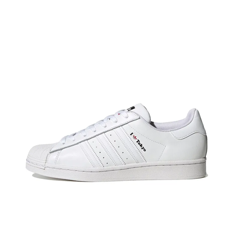 Adidas Originals Superstar Series Low Топ Скейтборд Кроссовки Унисекс Алый Белый