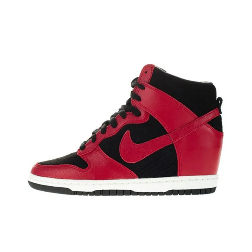 Nike Dunk Sky High Top Skateboard Shoes Women's Black Red