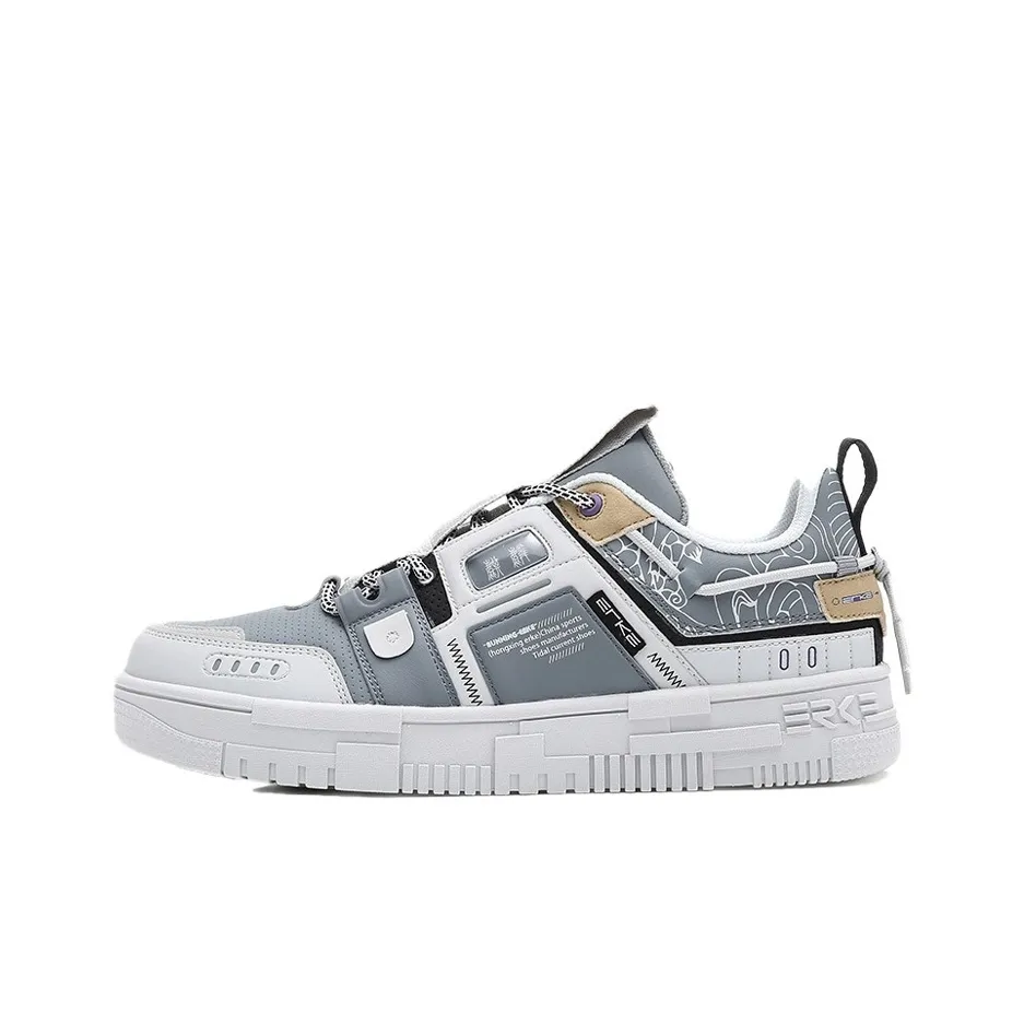 Erke Xun Kirin Low-Top Skateboard Shoes Men's Gray
