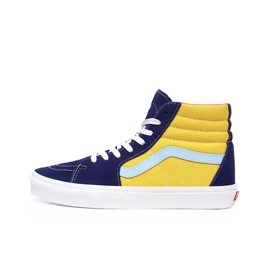 VANS SK8 High Топ Скейтборд Кроссовки Унисекс Желтый Синий