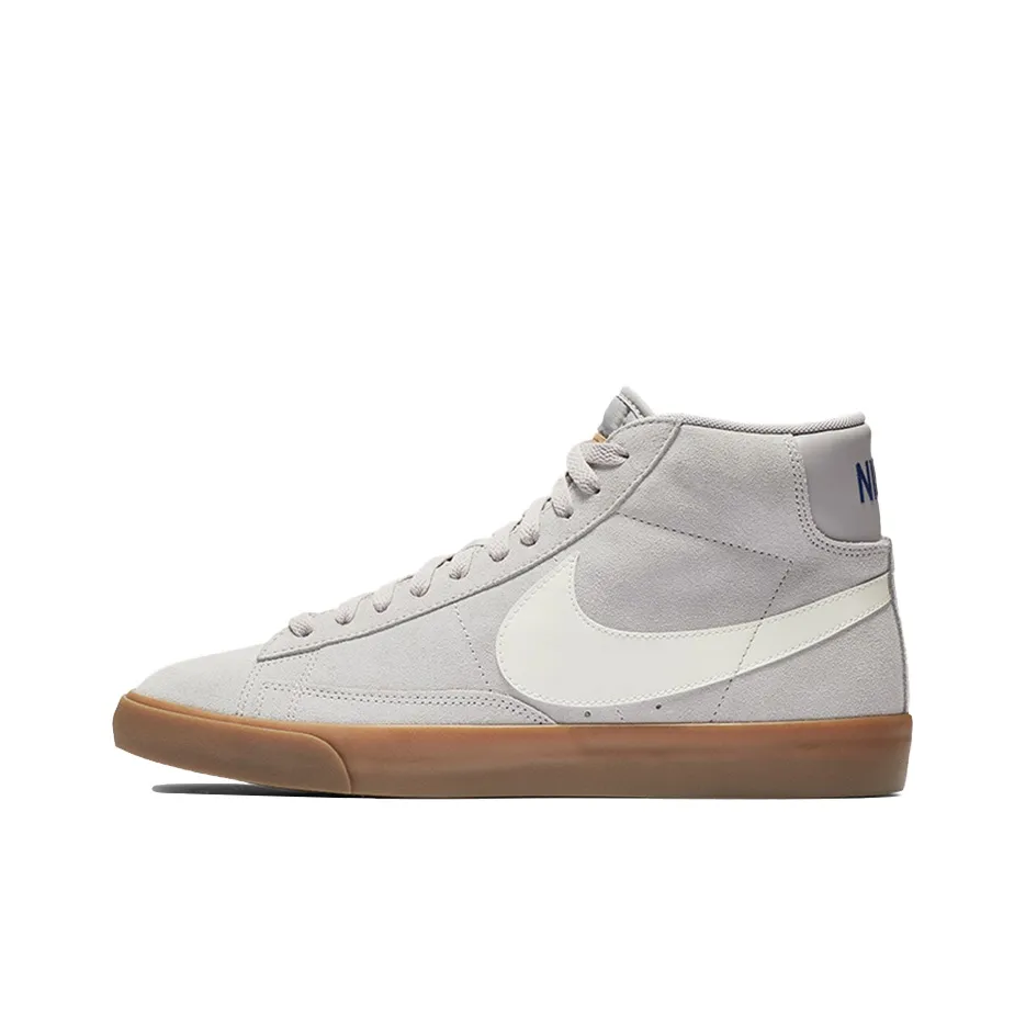 Nike Blazer Non Slip Легкий MID Топ Скейтборд Кроссовки Мужские Серый Белый