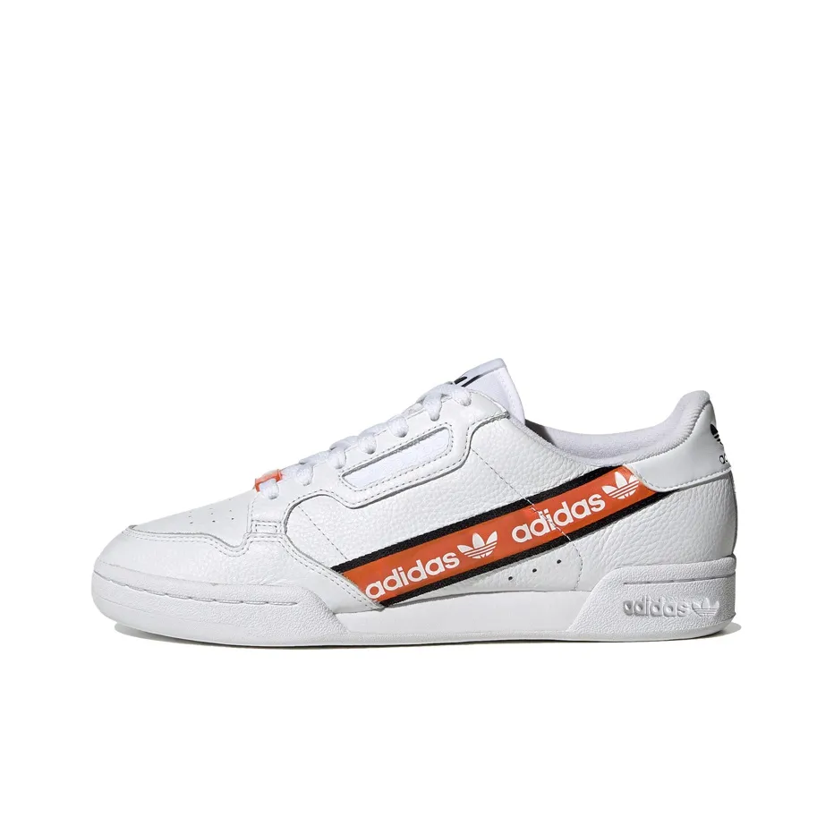 Adidas Originals Continental 80 Low Топ Скейтборд Кроссовки Женские Белые Оранжевые Черные