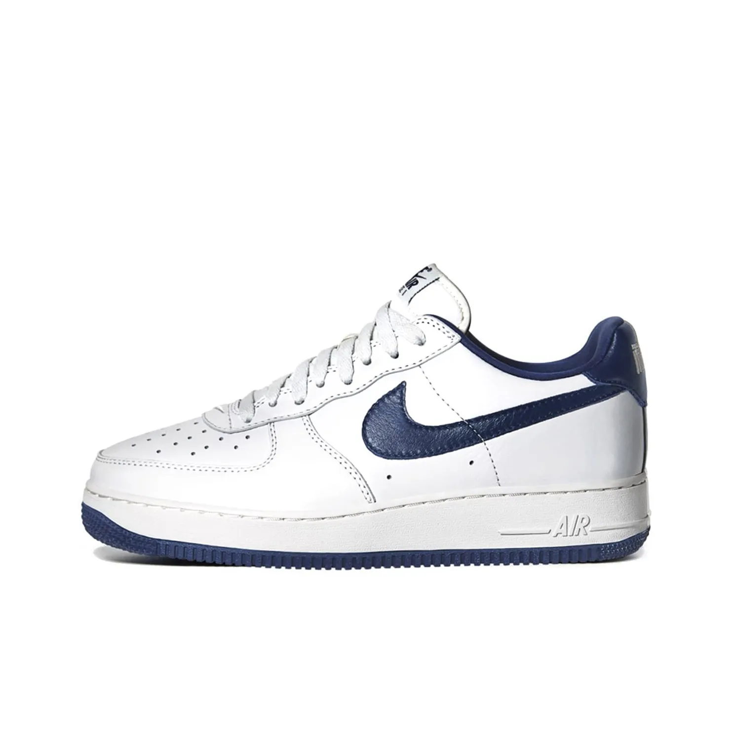 Nike Air FORCE 1 QS 'Nai Ke' Покрытие Slip-Resistant Амортизация Низкие Кроссовки для Скейтбординга Унисекс Синие Белые
