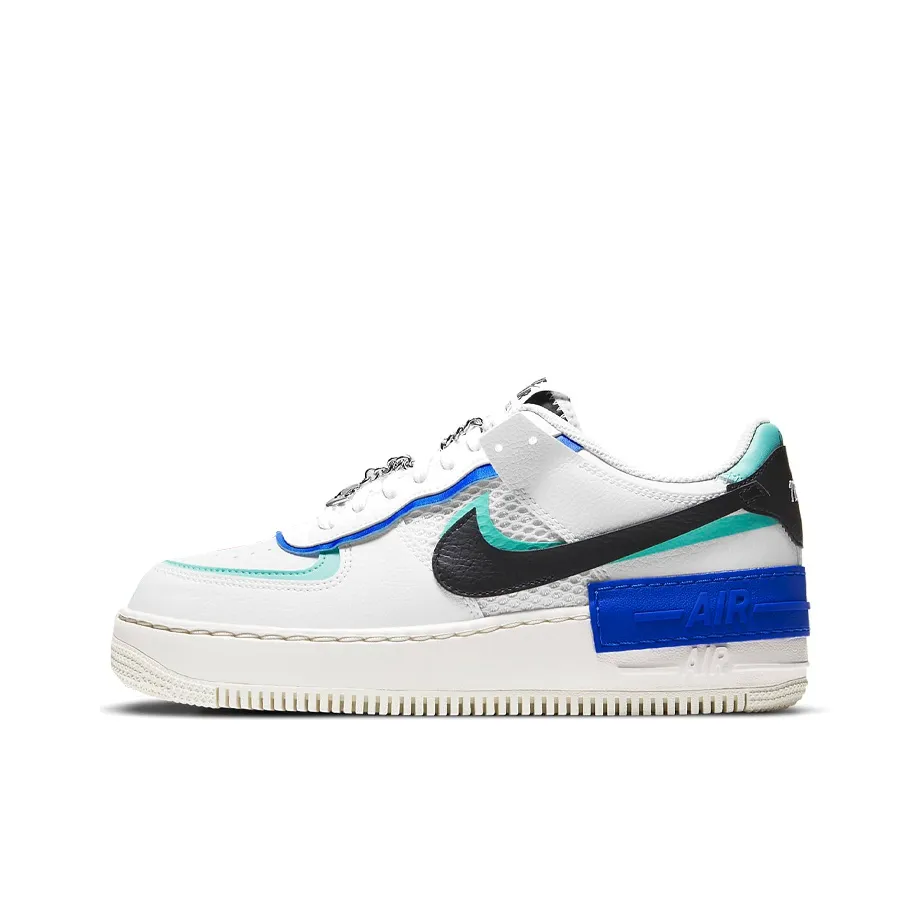 Nike Air FORCE 1 Shadow Slip-on Устойчивые к истиранию Низкие Скейтбординг Кроссовки Женские Белые Синие Красные