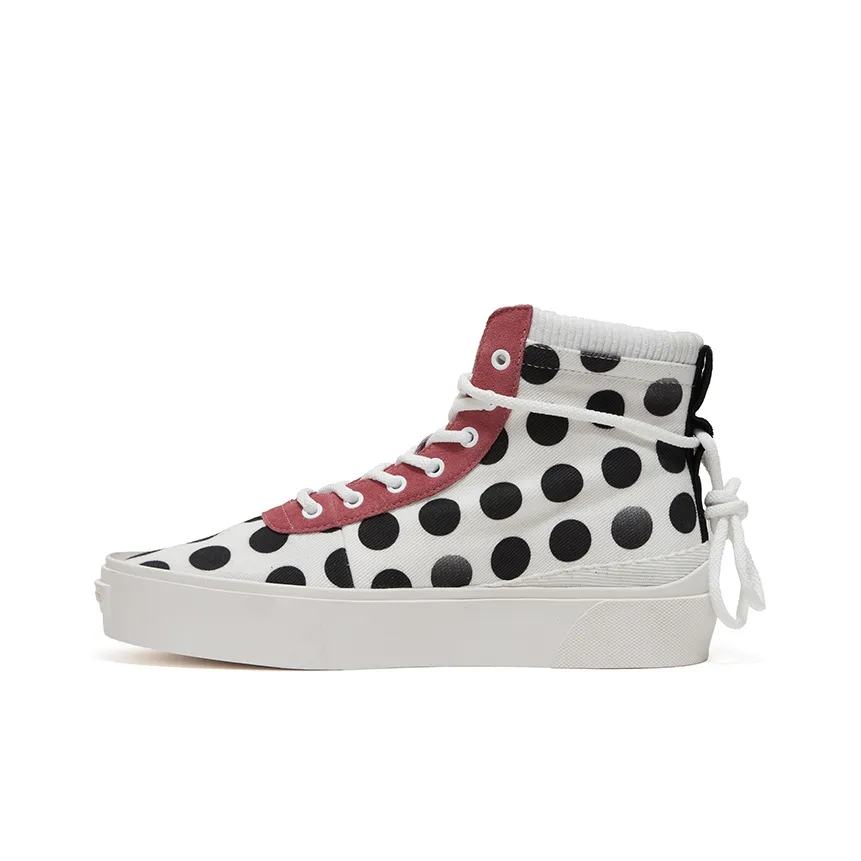 EQLZ EQUALIZER Fault High Slip-Resistant High-Top Skateboard Shoes Unisex White Black Misprint