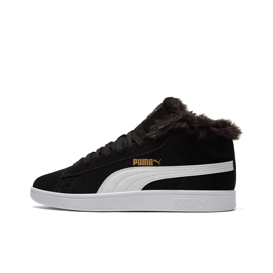 PUMA Smash V2 Plus Fleece Mid Top Sneakers Black Women's