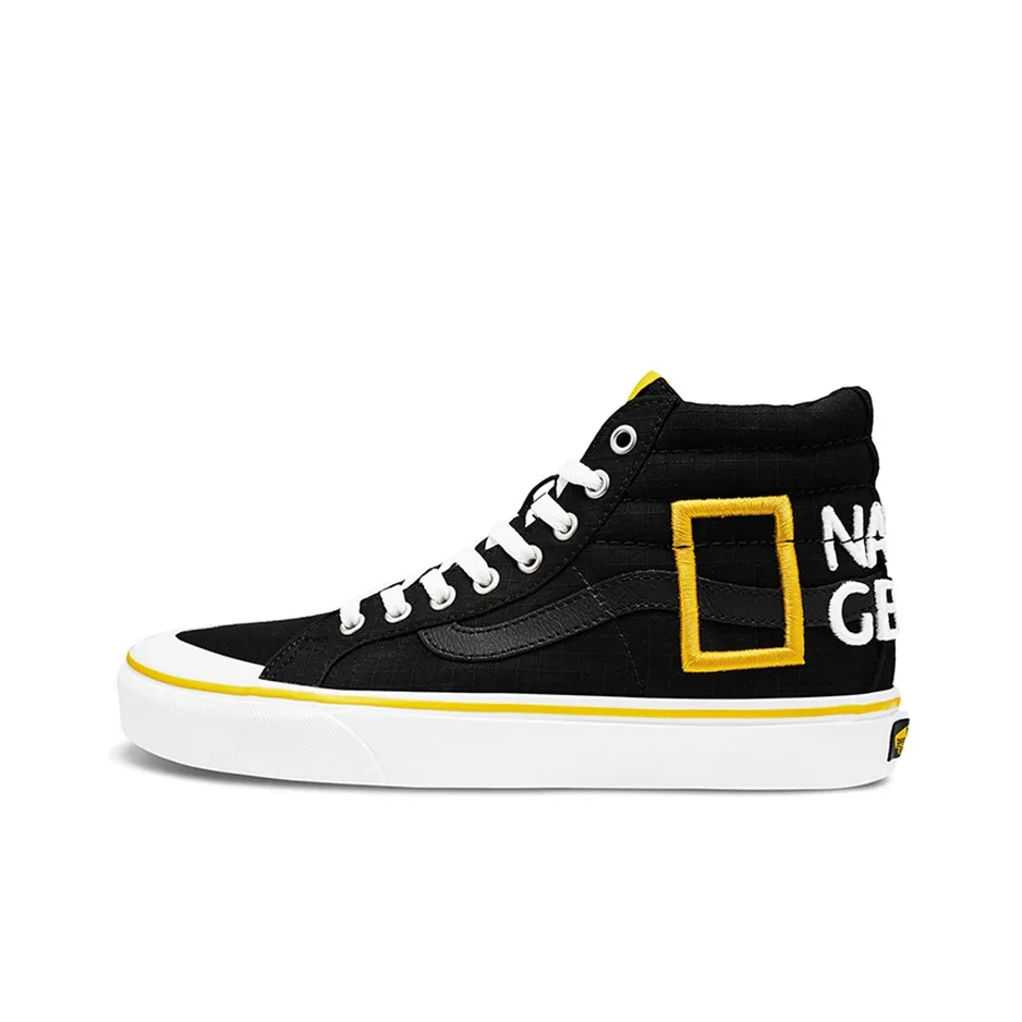 National Geographic X Vans SK8 Skateboard Shoes Unisex High Top Black