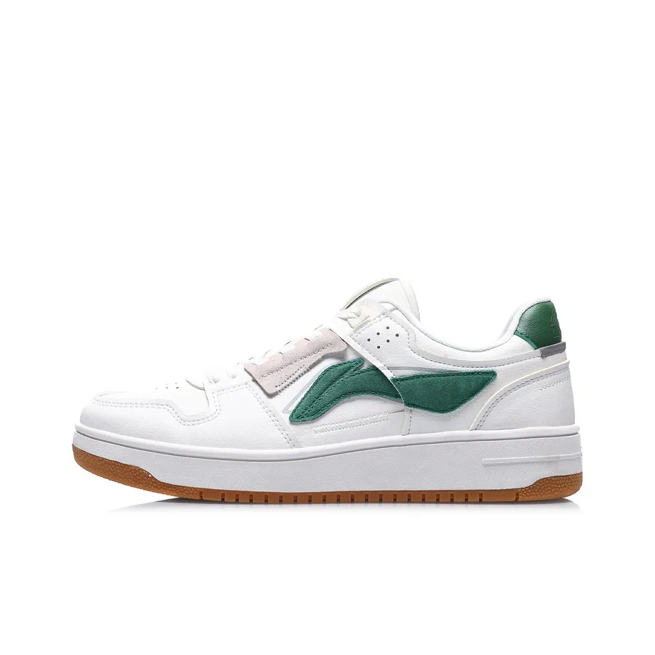LiNing Tianji Slip Resistant Cushioning Abrasion Resistant Breathable Low Top Skateboard Shoes Men's White Green