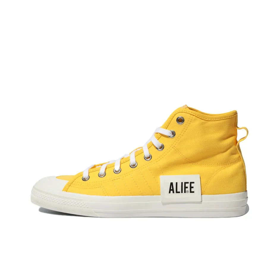 ALIFE x Adidas Originals NIZZA Series Hi противоскользящие высокие кроссовки для скейтбординга унисекс желто-белые
