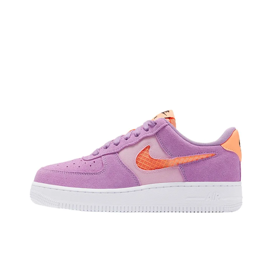 Nike Air FORCE 1 Покрытие Slip-Resistant Низкие Кроссовки для Скейтбординга Женские Оранжевый Фиолетовый