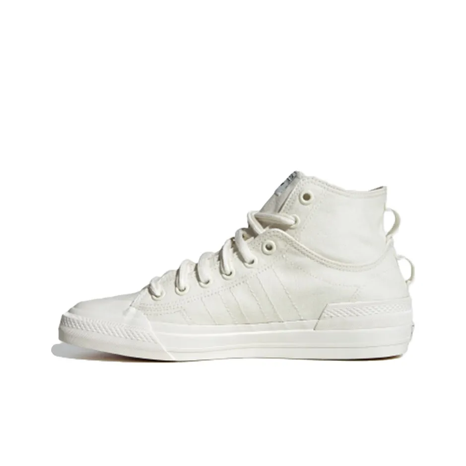 Adidas Originals NIZZA Hi Dl Дышащая Покрытие Высокие Кроссовки для Скейтбординга Унисекс Экрю